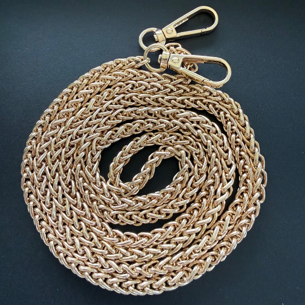 GOLD TONED WHEAT LINK METAL CHAIN FOR BAG OR WALLET NEW